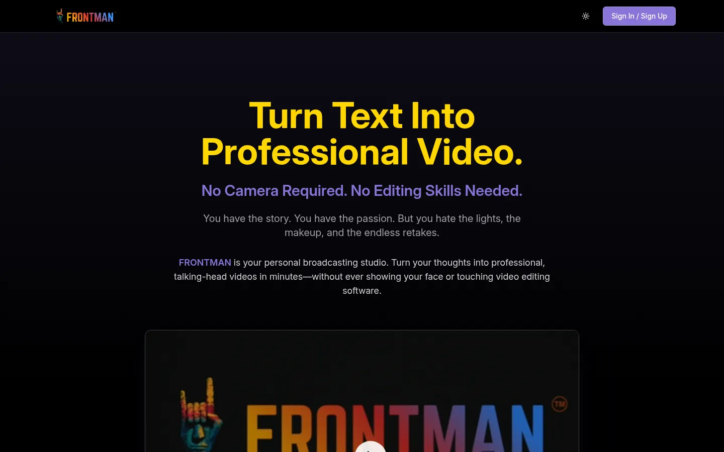 FRONTMAN — AI Video Application