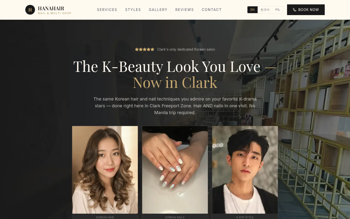 Hana Hair — Salon Website + Booking System