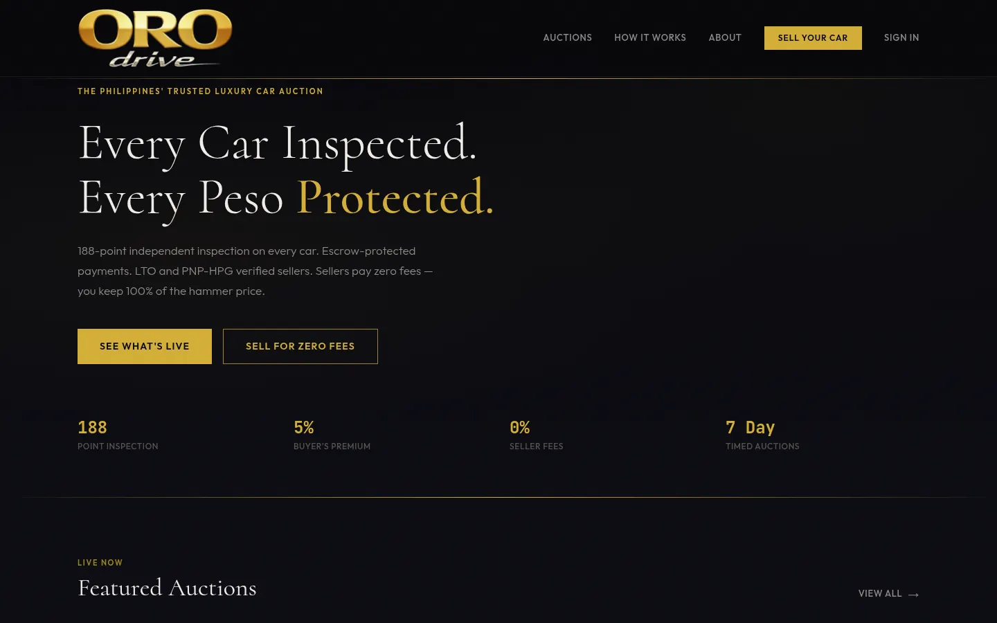 ORO Drive — Luxury Car Auction Platform